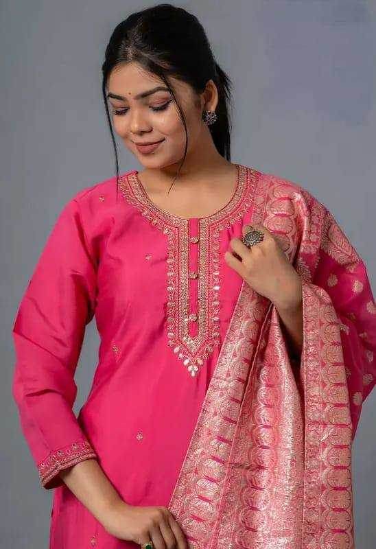 Chanderi Silk Ladies Suit - MYLUXURY LANE ENTERPRISE